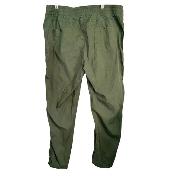 Palm Rio Olive‎ Green Cargo Pants XL Women’s Drawstring Waist Cotton Blend - Picture 5 of 9